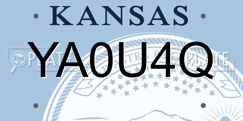 YA0U4Q Kansas License Plate