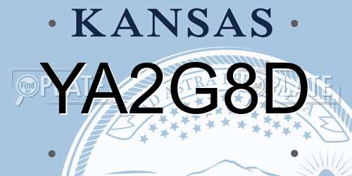YA2G8D Kansas License Plate