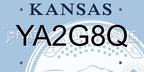 YA2G8Q Kansas License Plate