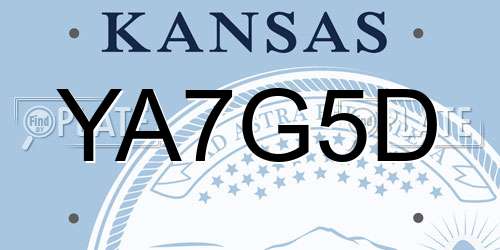 YA7G5D Kansas License Plate