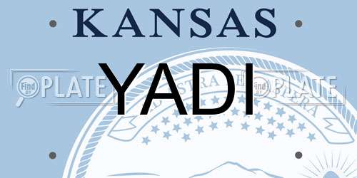 YADI Kansas License Plate
