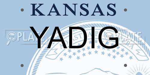 YADIG Kansas License Plate