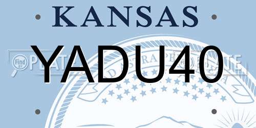 YADU40 Kansas License Plate