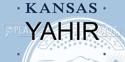 YAHIR Kansas License Plate