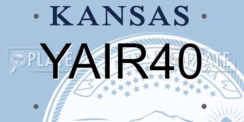 YAIR40 Kansas License Plate