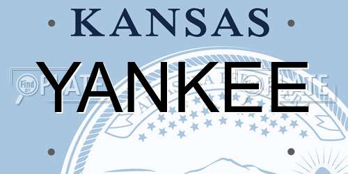 YANKEE Kansas License Plate