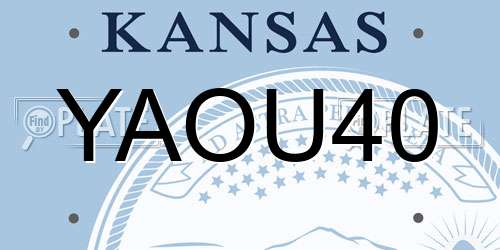YAOU40 Kansas License Plate