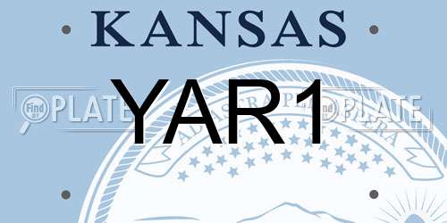 YAR1 Kansas License Plate
