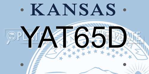YAT65D Kansas License Plate