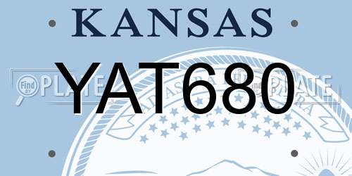 YAT680 Kansas License Plate