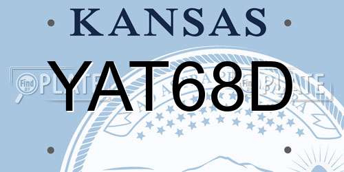 YAT68D Kansas License Plate