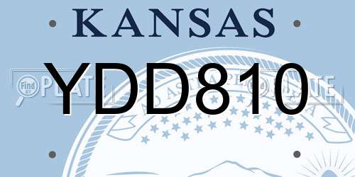 YDD810 Kansas License Plate