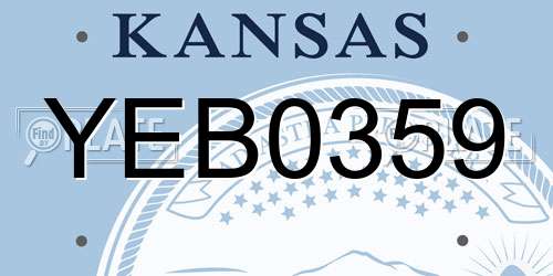 YEB0359 Kansas License Plate