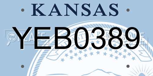 YEB0389 Kansas License Plate