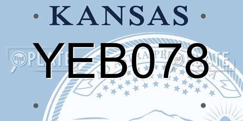 YEB078 Kansas License Plate