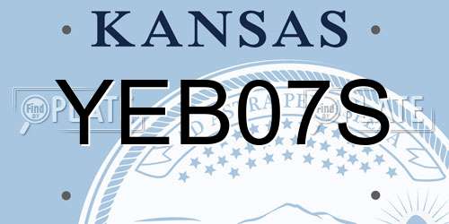 YEB07S Kansas License Plate