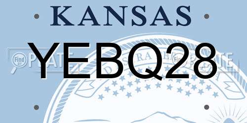 YEBQ28 Kansas License Plate