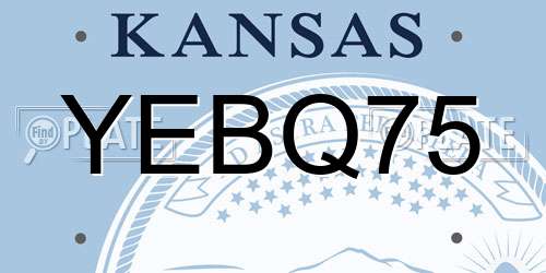 YEBQ75 Kansas License Plate
