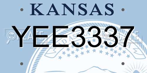 YEE3337 Kansas License Plate