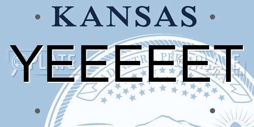 YEEEEET Kansas License Plate