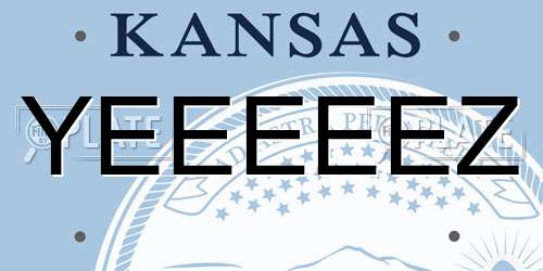 YEEEEEZ Kansas License Plate