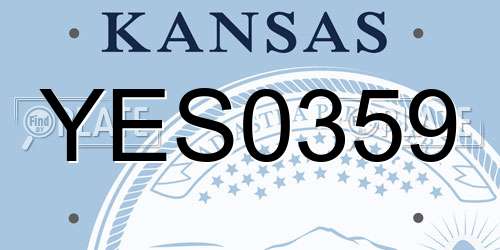 YES0359 Kansas License Plate