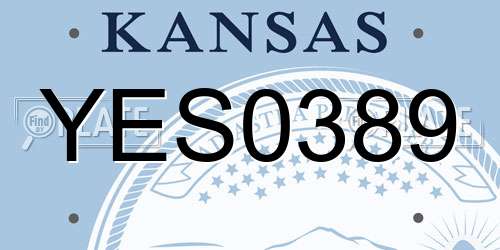 YES0389 Kansas License Plate