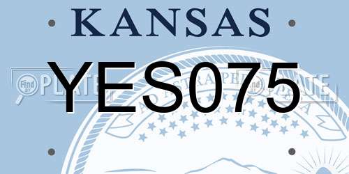 YES075 Kansas License Plate