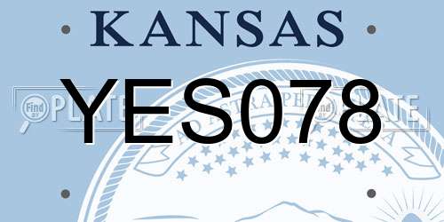 YES078 Kansas License Plate