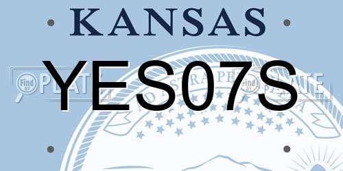 YES07S Kansas License Plate