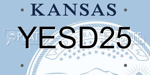 YESD25 Kansas License Plate