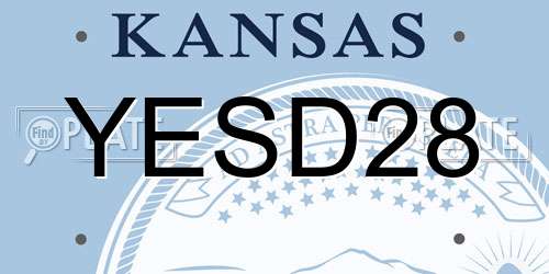 YESD28 Kansas License Plate
