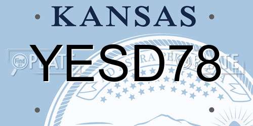 YESD78 Kansas License Plate