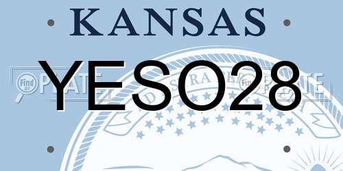 YESO28 Kansas License Plate