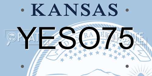 YESO75 Kansas License Plate