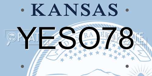 YESO78 Kansas License Plate