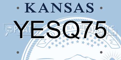 YESQ75 Kansas License Plate