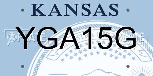 YGA15G Kansas License Plate