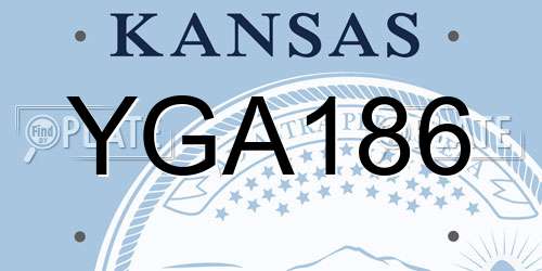 YGA186 Kansas License Plate