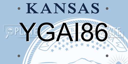 YGAI86 Kansas License Plate