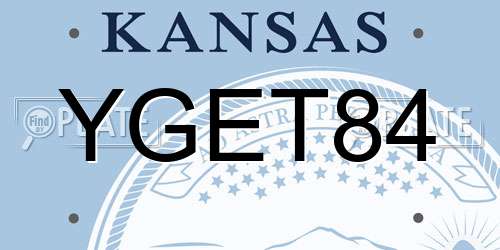 YGET84 Kansas License Plate