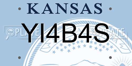 YI4B4S Kansas License Plate