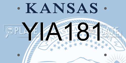 YIA181 Kansas License Plate