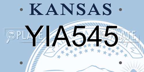 YIA545 Kansas License Plate