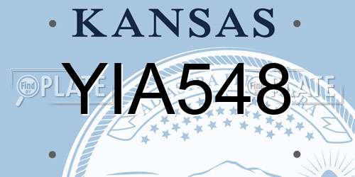 YIA548 Kansas License Plate