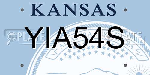 YIA54S Kansas License Plate