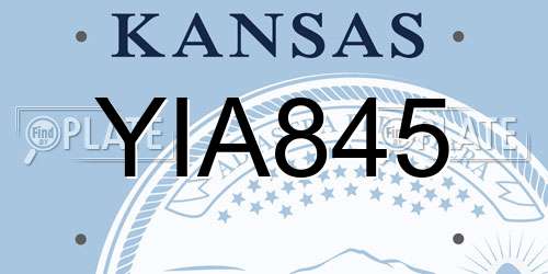 YIA845 Kansas License Plate