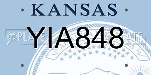 YIA848 Kansas License Plate