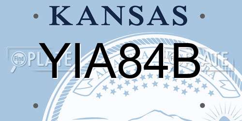 YIA84B Kansas License Plate