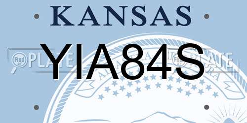 YIA84S Kansas License Plate
